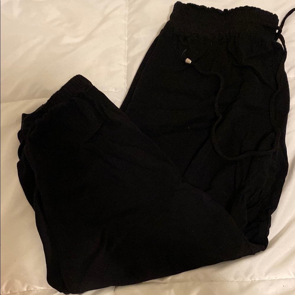 Love Black Elastic Waist Pants